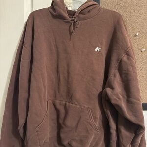 Vintage Men’s Russell Athletic Chocolate Brown Hoodie